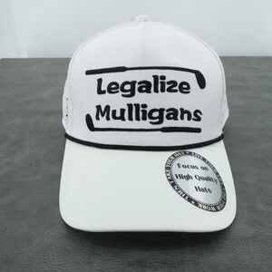 Legalize Mulligans Rope Hat Cap Mens White Clatnew Perforated Polyester Golf